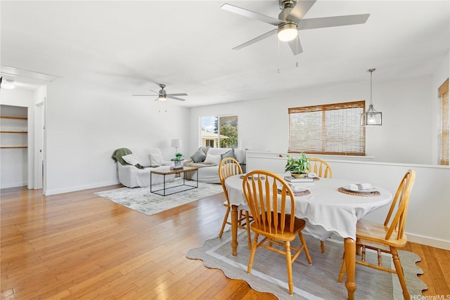 54-18 Haukoi Pl, Hauula, HI 96717 - dining space featuring ceiling fan and light wood-style flooring