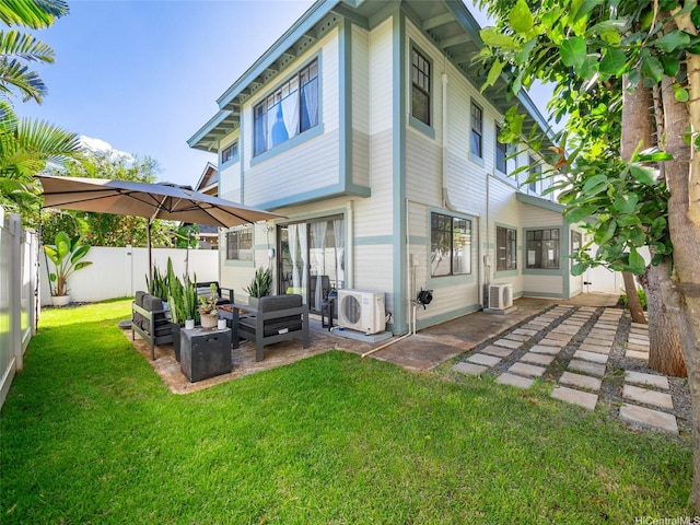 94-1157 Kaloli Loop, Waipahu, HI 96797 - back of property with a patio area, an outdoor living space, and a fenced backyard