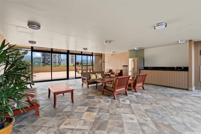 2121 Ala Wai Blvd Unit 1902, Honolulu, HI 96815 - view of patio / terrace featuring an outdoor living space and a sink