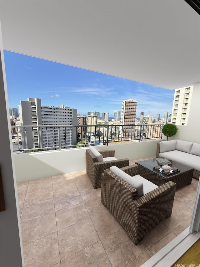 927 Prospect St Unit 606, Honolulu, HI 96822 - patio / terrace with a city view and outdoor lounge area