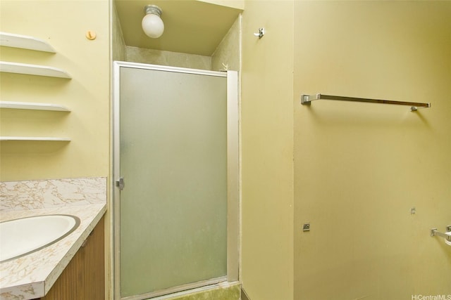 927 Prospect St Unit 606, Honolulu, HI 96822 - bathroom featuring a shower stall and vanity