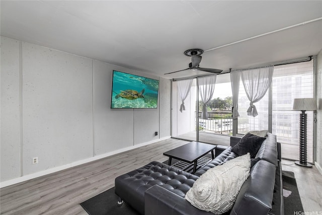 95-20 Waihonu St Unit C805, Mililani, HI 96789 - living room featuring ceiling fan and wood finished floors
