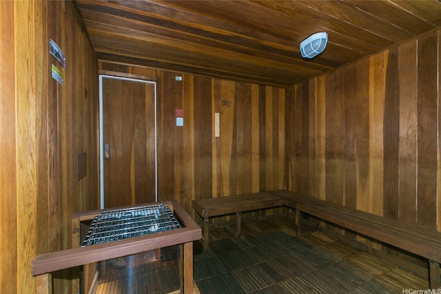 2525 Date St Unit 2303, Honolulu, HI 96826 - sauna / steam room featuring wooden ceiling and wooden walls