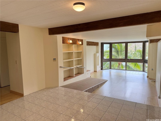 511 Hahaione St Unit 1-7C, Honolulu, HI 96825 - empty room featuring beam ceiling and built in features