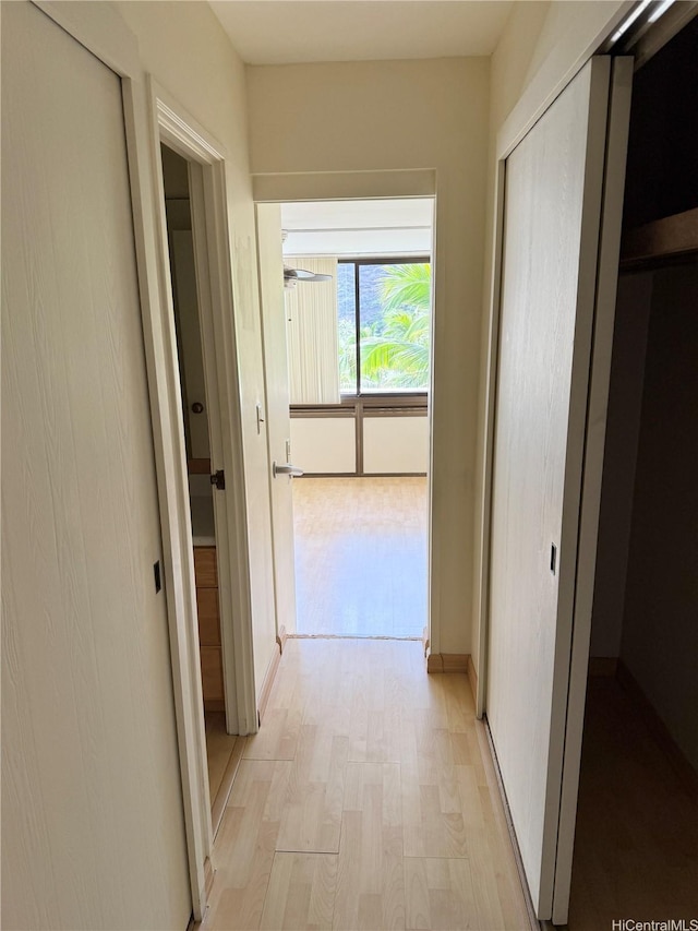 511 Hahaione St Unit 1-7C, Honolulu, HI 96825 - corridor with light wood-style floors and baseboards