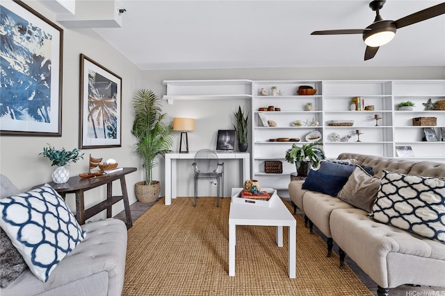 322 Aoloa St Unit 1708, Kailua, HI 96734 - living area with ceiling fan