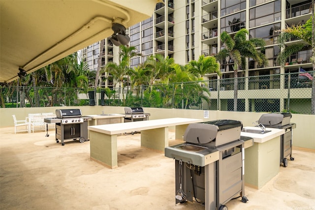 322 Aoloa St Unit 1708, Kailua, HI 96734 - view of patio / terrace with area for grilling and a sink