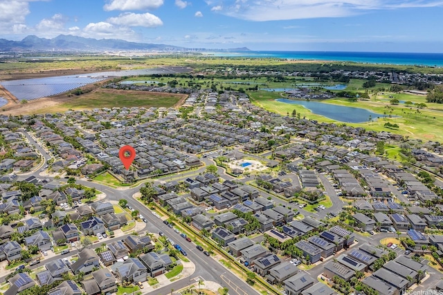 91-1221 Kanela St Unit M54, Ewa Beach, HI 96706 - aerial overview of property's location with a water and mountain view and nearby suburban area