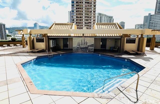 1778 Ala Moana Blvd Unit 2816, Honolulu, HI 96815 - community pool with a view of city and a patio