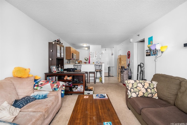 98-402 Koauka Loop Unit 216, Aiea, HI 96701 - living room with light carpet, a textured ceiling, and radiator