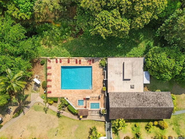 98-402 Koauka Loop Unit 216, Aiea, HI 96701 - aerial view of property and surrounding area featuring a pool area
