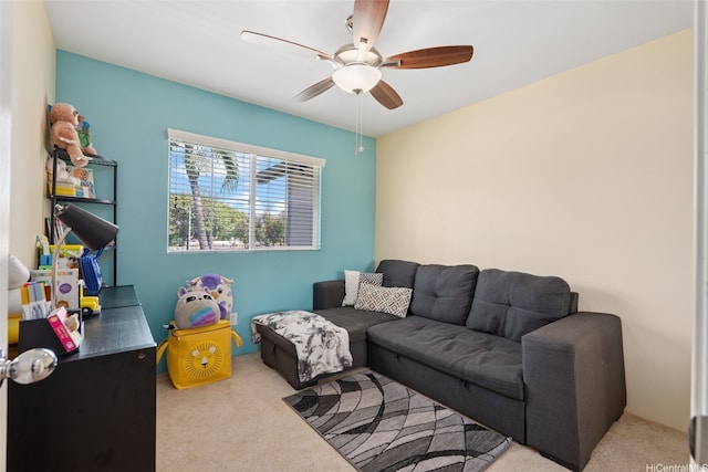 91-1021 Kaileolea Dr Unit H3, Ewa Beach, HI 96706 - carpeted living room with ceiling fan