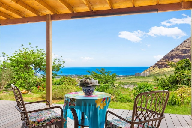 84-1369 Maunaolu St, Waianae, HI 96792 - wooden deck with a water view