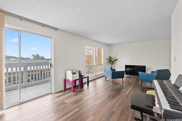 94-1069 Anania Cir Unit 16, Mililani, HI 96789 - living area with wood finished floors and a textured ceiling