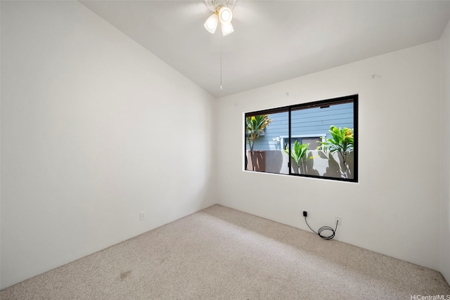 91-1517 Wahane St, Kapolei, HI 96707 - spare room with carpet floors, ceiling fan, and vaulted ceiling