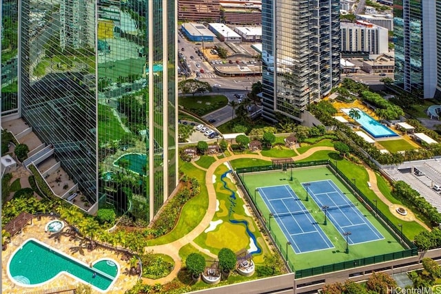 1177 Queen St Unit 3401, Honolulu, HI 96814 - bird's eye view of a pool area