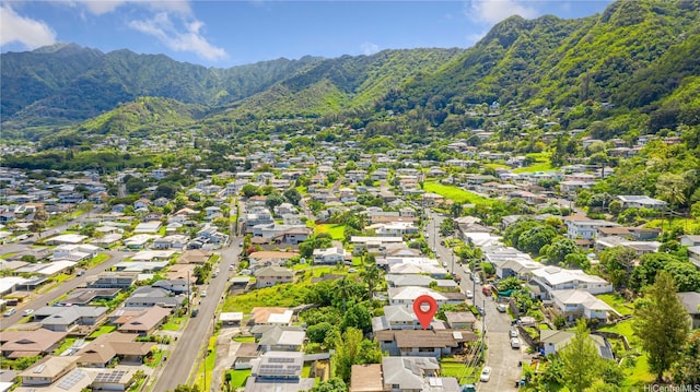 3038 Lanikaula St, Honolulu, HI 96822 - aerial view of residential area with a mountain backdrop