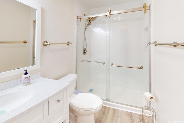 84-687 Ala Mahiku St Unit 120B, Waianae, HI 96792 - full bath featuring vanity, a shower stall, and wood finished floors