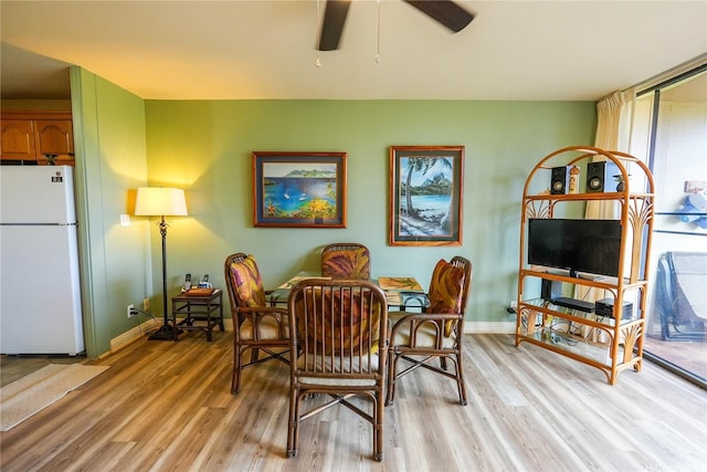 57-101 Kuilima Dr Unit 189, Kahuku, HI 96731 - dining space featuring light wood-style floors and ceiling fan