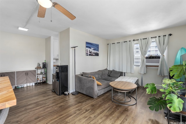 509 University Ave Unit 1001, Honolulu, HI 96826 - living room with wood finished floors, cooling unit, and a ceiling fan