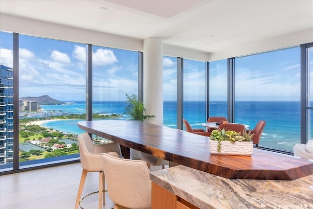 1100 Ala Moana Blvd Unit 3600, Honolulu, HI 96814 - dining room with plenty of natural light and a water view