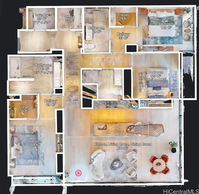 1100 Ala Moana Blvd Unit 3600, Honolulu, HI 96814 - view of home floor plan