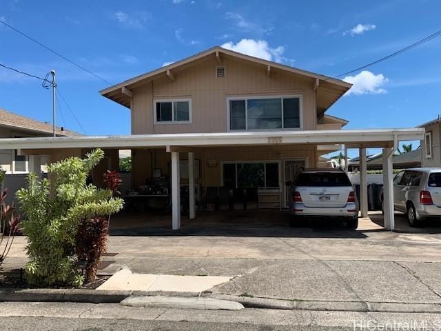 3395 Hardesty St, Honolulu, HI 96816 - view of front of home featuring driveway and a carport