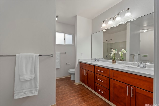 91-1001 Keaunui Dr Unit 97, Ewa Beach, HI 96706 - bathroom with double vanity, wood finished floors, and a shower