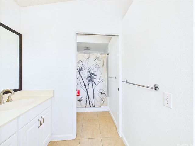 91-2037 Pahuhu Pl, Ewa Beach, HI 96706 - full bathroom featuring vanity, tile patterned flooring, and curtained shower