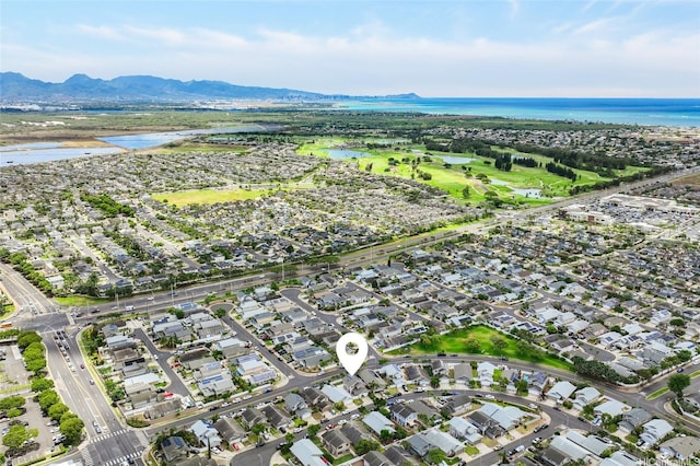 91-2037 Pahuhu Pl, Ewa Beach, HI 96706 - aerial overview of property's location featuring a water and mountain view and nearby suburban area