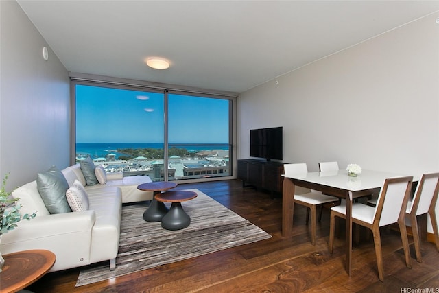 1555 Kapiolani Blvd Unit 1205, Honolulu, HI 96814 - living area featuring expansive windows and wood finished floors