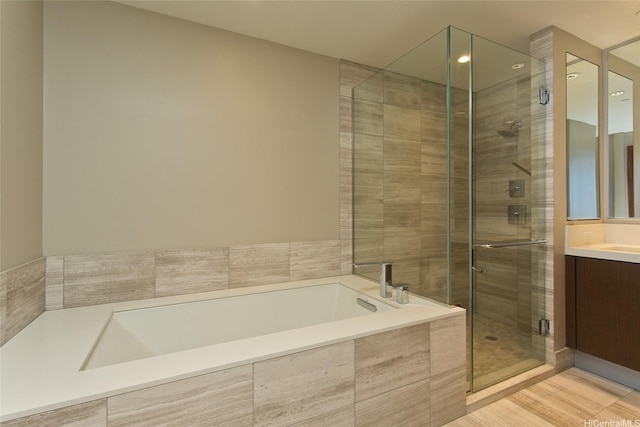 1555 Kapiolani Blvd Unit 1205, Honolulu, HI 96814 - full bathroom featuring a shower stall, vanity, and a bath