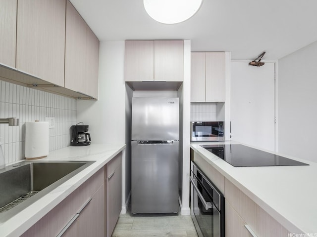 445 Seaside Ave Unit 720, Honolulu, HI 96815 - kitchen featuring stainless steel appliances, decorative backsplash, and modern cabinets