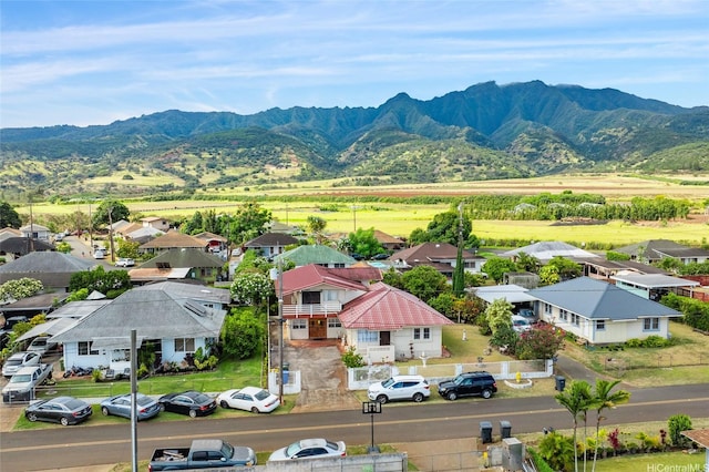 67-186 Kanoena St, Waialua, HI 96791 - aerial view of residential area featuring a mountain backdrop