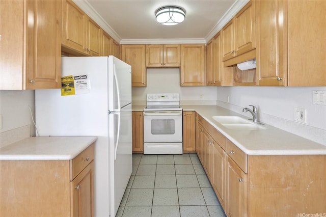 4134 Likini St, Honolulu, HI 96818 - kitchen featuring white appliances, light countertops, and light tile patterned floors