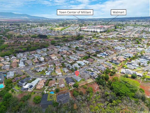 94-517 Poloahilani St, Mililani, HI 96789 - aerial view of property and surrounding area featuring mountains and nearby suburban area