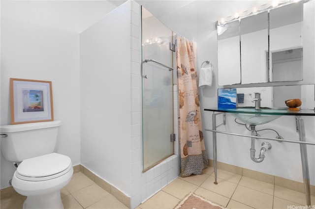 430 Kaiolu St Unit 505, Honolulu, HI 96815 - bathroom with a shower with shower curtain and tile patterned flooring