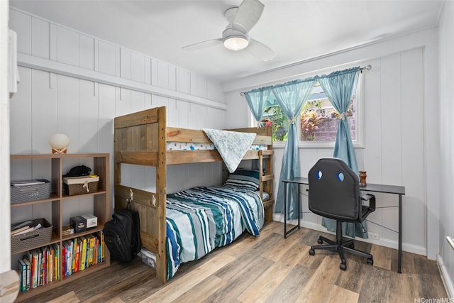46-146 Hinalani Pl, Kaneohe, HI 96744 - bedroom featuring wood finished floors, ceiling fan, and an office area