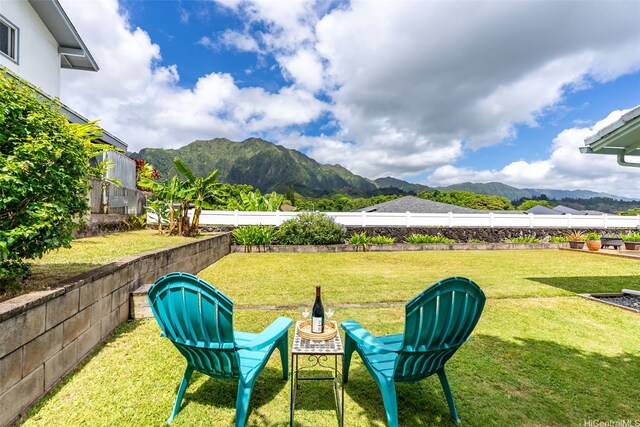 46-146 Hinalani Pl, Kaneohe, HI 96744 - fenced backyard featuring a mountain view