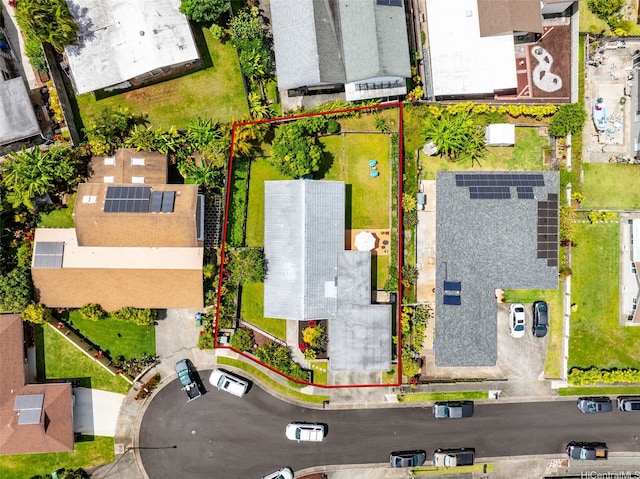 46-146 Hinalani Pl, Kaneohe, HI 96744 - aerial view of property and surrounding area featuring property boundaries highlighted