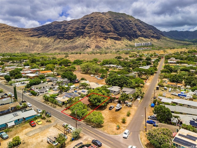 84-856 Lahaina St Unit A, Waianae, HI 96792 - aerial view of property and surrounding area with property boundaries highlighted and mountains