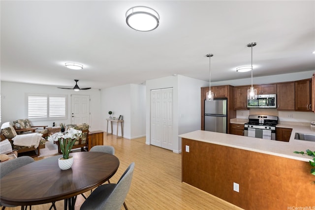 95-246 Wailawa St, Mililani, HI 96789 - dining area featuring light wood-type flooring and ceiling fan