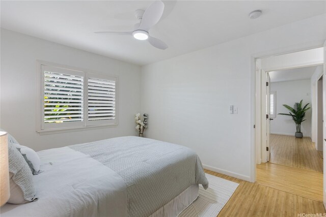 95-246 Wailawa St, Mililani, HI 96789 - bedroom featuring wood finished floors and ceiling fan
