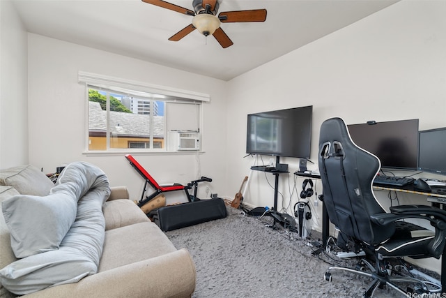 1607 Makiki St Unit B, Honolulu, HI 96822 - home office featuring a ceiling fan and cooling unit
