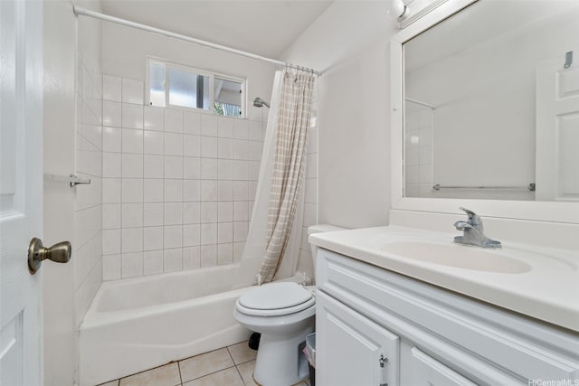 1607 Makiki St Unit B, Honolulu, HI 96822 - bathroom with tile patterned flooring, vanity, and shower / bath combination with curtain