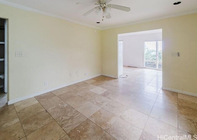 73-4154 Kahauli Pl, Kailua Kona, HI 96740 - unfurnished room with ornamental molding and ceiling fan