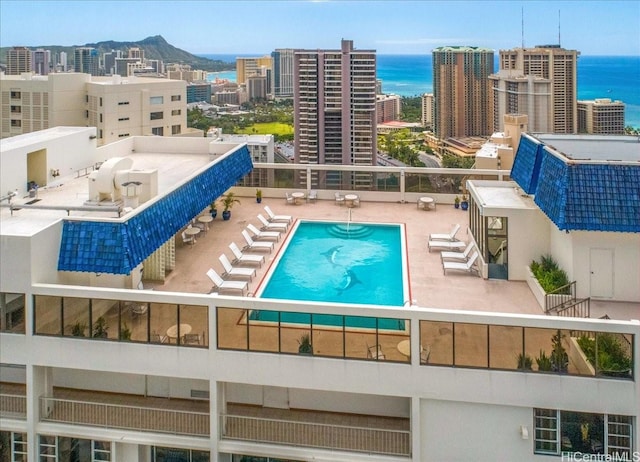 400 Hobron Ln Unit 603, Honolulu, HI 96815 - community pool featuring a water view, a city view, and a patio