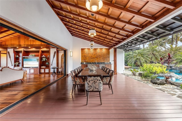 47 Kailuana Pl, Kailua, HI 96734 - wooden deck with outdoor dining area