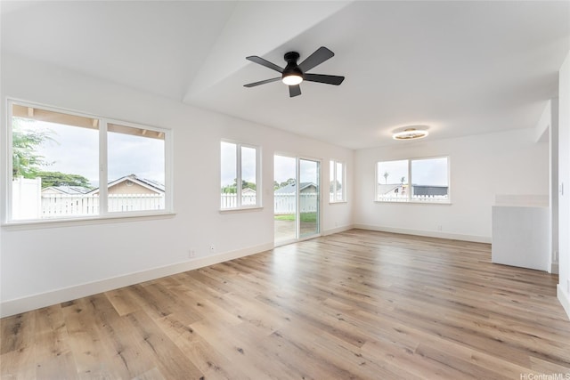 94-615 Lumiaina St, Waipahu, HI 96797 - spare room featuring light wood-style floors, lofted ceiling, and a ceiling fan
