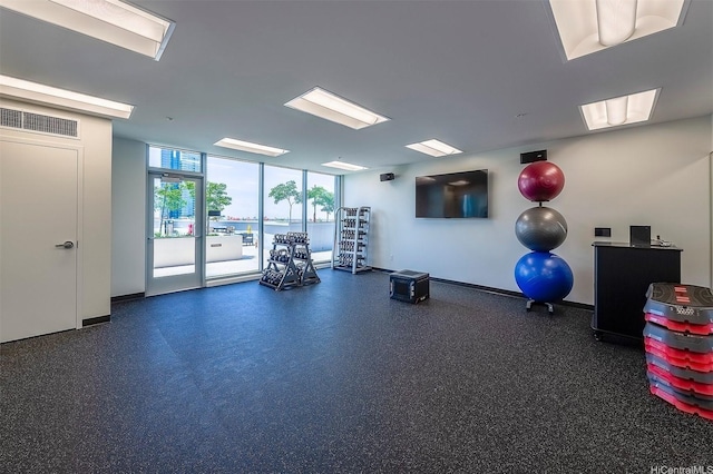 988 Halekauwila St Unit 4108, Honolulu, HI 96816 - gym with expansive windows and baseboards